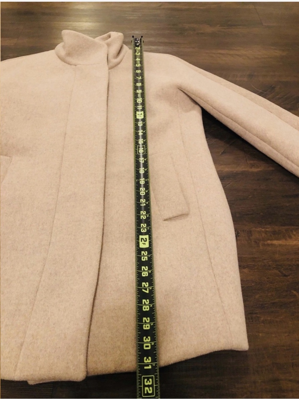 J.Crew Tan Beige Stand Collar Wool Blend Mid Length City Coat Women size 6 - Picture 9 of 14